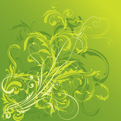 Fototapeta na wymiar Green floral design