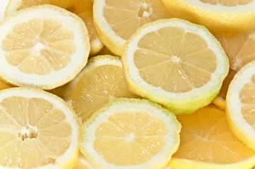 Crédence de cuisine en plexiglas Tranches de fruits Tranches de citron - macro
