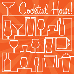 Bright Cocktail Hour Card in vector format.