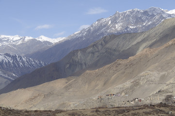 Landschaft und Dörfer um Muktinath,Mustang
