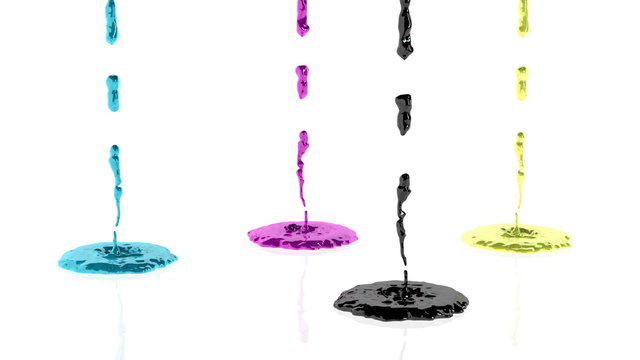 CMYK Paint splash against white