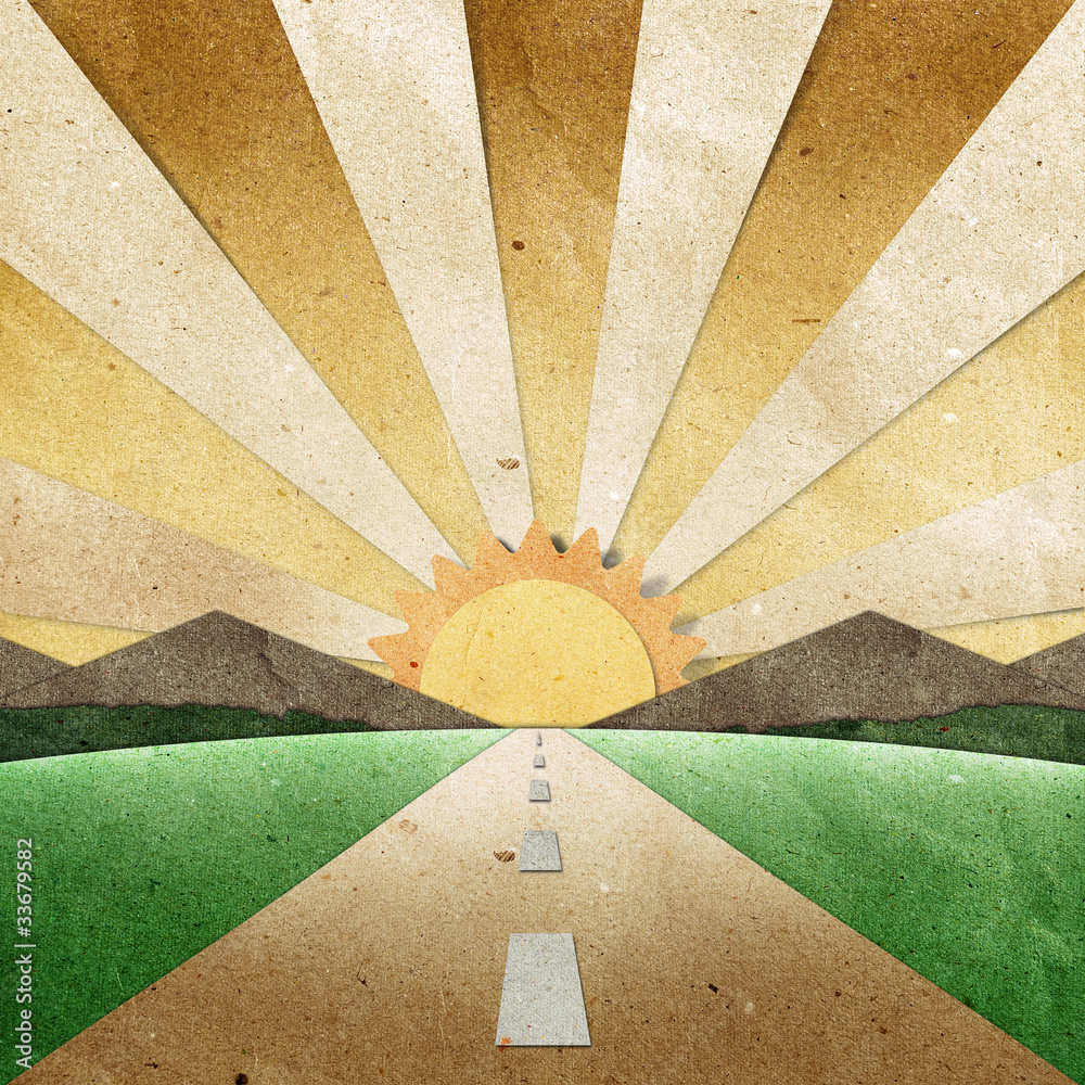 Canvas Prints sunset and sunrise view recycled paper craft