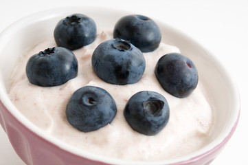 Nachspeise mit Blaubeeren