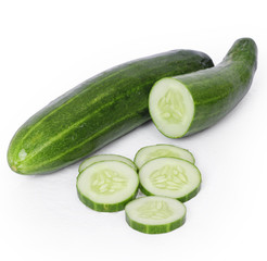 Cucumber on white background