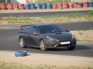 Fast car in a race