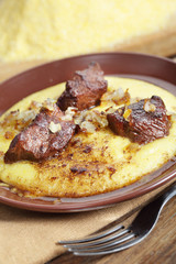 Polenta with meat