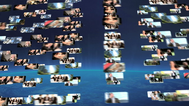 Media Wall of Business & People Digital Images