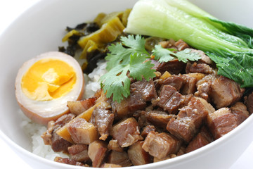 braised pork rice , taiwanese cuisine