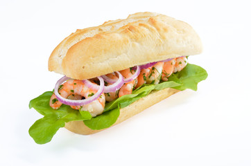 Leckeres Sandwich mit Garnelen