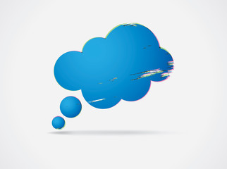 Blue thinking cloud