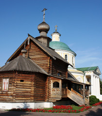 Fototapeta na wymiar Orthodox temple complex in Kosino, Moscow