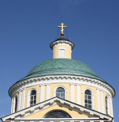 Fototapeta na wymiar Dome of Orthodox temple complex in Kosino; Moscow