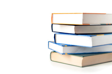Stack of books isolated on white background