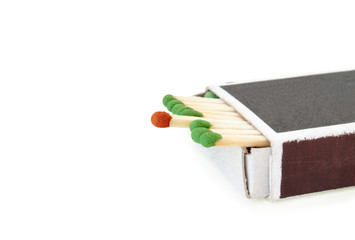 box of matches on a white background