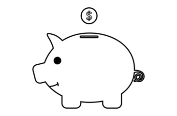 Piggy bank - Vector illustration