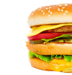 cheeseburger isolated on white