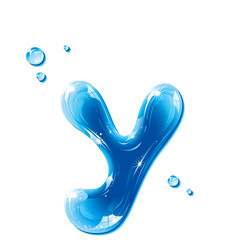 ABC series - Water Liquid Letter - Small Letter y - obrazy, fototapety, plakaty