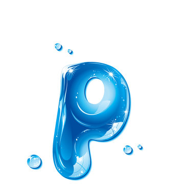 ABC series - Water Liquid Letter - Small Letter p