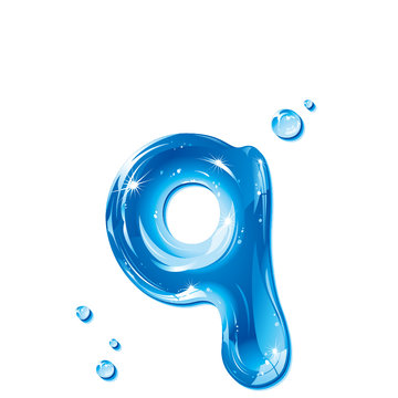 ABC series - Water Liquid Letter - Small Letter q