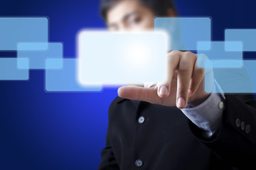 Businessman with a touch screen