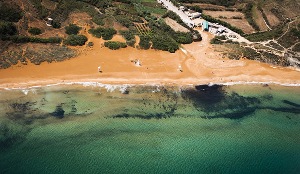 Ramla Bay, Gozo, from the Air