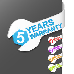 Right side sign - WARRANTY. Vector illustration.