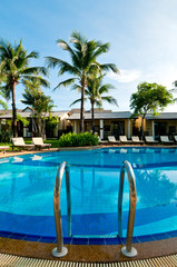 Tropical villa. Pool view