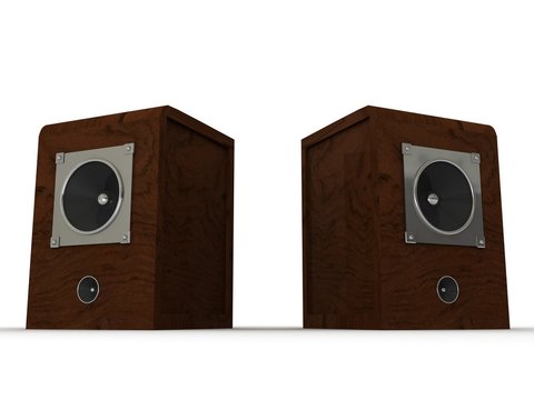 wooden classic musical speakers