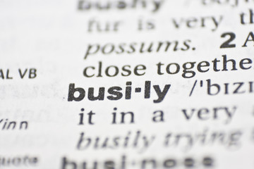 Keyword busily / beschäftigt