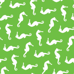 Seamless Sea Horse Pattern in Indonesian style