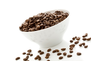 Coffee Beans inside a white bowl