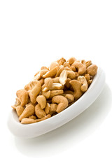 Cashews on white isolated background