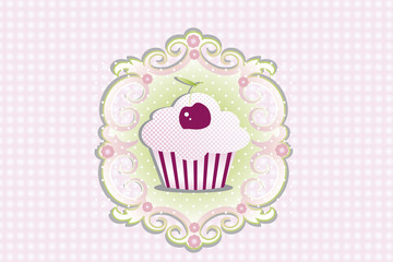 Cupcake mit Kirsche