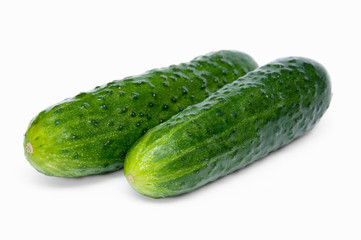 Two fresh cucumbers