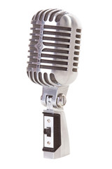 Fototapeta premium Retro Microphone Isolated on White