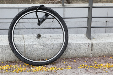 Wheel of stolen bicycle