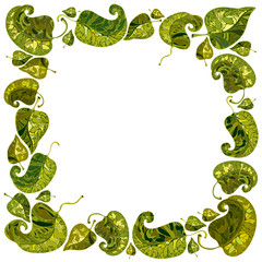 Frame of leaves. Vector background.