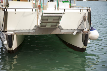 Catamaran in water