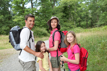 Fototapeta premium Family on a hiking day
