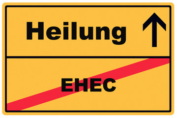 Schild Heilung Ehec / Verkehrschild mit Pfeil