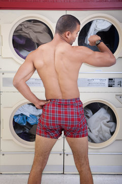 Partially Dressed In the Laundromat