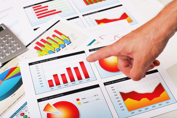 Graphs, charts, business table.