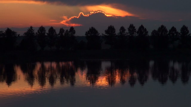Sunset over the lake