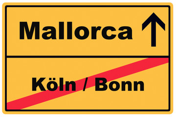 Schild Köln / Bonn Mallorca