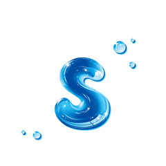 ABC series - Water Liquid Letter - Small Letter s - obrazy, fototapety, plakaty