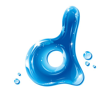ABC series - Water Liquid Letter - Small Letter d