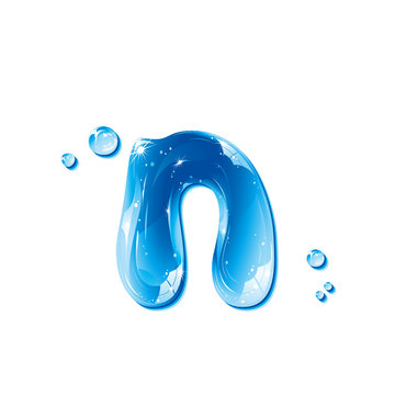 ABC series - Water Liquid Letter - Small Letter n
