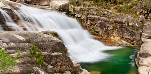 waterfall in the portuguese national park of Geres, in the north