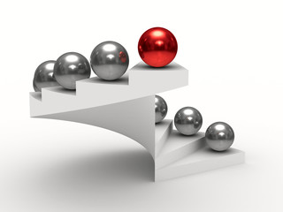 leadership concept on white background. Isolated 3D image