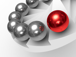 leadership concept on white background. Isolated 3D image